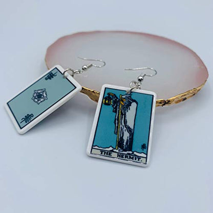 Tarot Jewelry for Women - Rider Waite Tarot Earrings - Zodiac Earrings - Tarot Card Danglers for Women - Tarot Gifts for Women - Zodiac Birthday Gifts - Major Arcana Cards