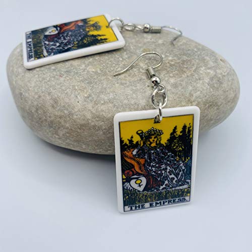 Tarot Jewelry for Women - Rider Waite Tarot Earrings - Zodiac Earrings - Tarot Card Danglers for Women - Tarot Gifts for Women - Zodiac Birthday Gifts - Major Arcana Cards