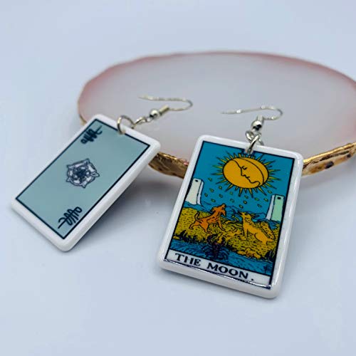 Tarot Jewelry for Women - Rider Waite Tarot Earrings - Zodiac Earrings - Tarot Card Danglers for Women - Tarot Gifts for Women - Zodiac Birthday Gifts - Major Arcana Cards