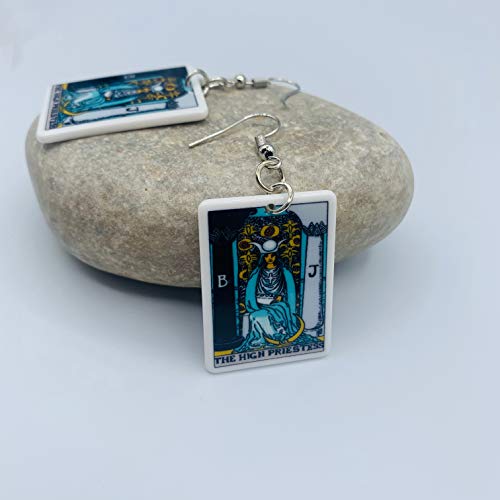 Tarot Jewelry for Women - Rider Waite Tarot Earrings - Zodiac Earrings - Tarot Card Danglers for Women - Tarot Gifts for Women - Zodiac Birthday Gifts - Major Arcana Cards