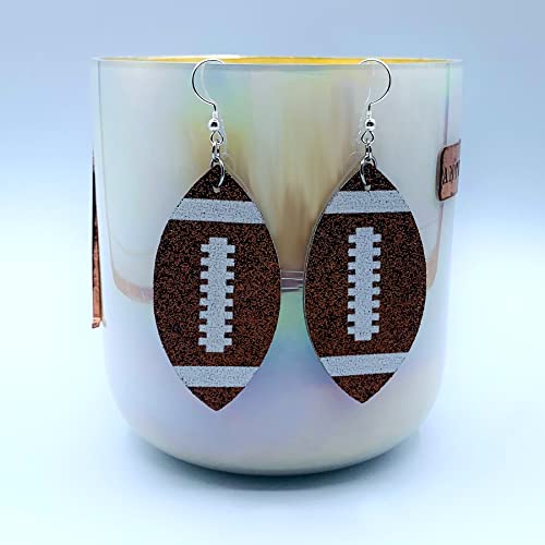 Basketball Earrings for Women - Softball Gifts for Girls - Football Mom Earrings - Baseball Earrings - Sports Earrings - Faux Leather Earrings - Glitter Earrings for Girls