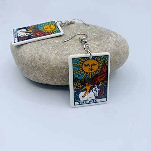 Tarot Jewelry for Women - Rider Waite Tarot Earrings - Zodiac Earrings - Tarot Card Danglers for Women - Tarot Gifts for Women - Zodiac Birthday Gifts - Major Arcana Cards