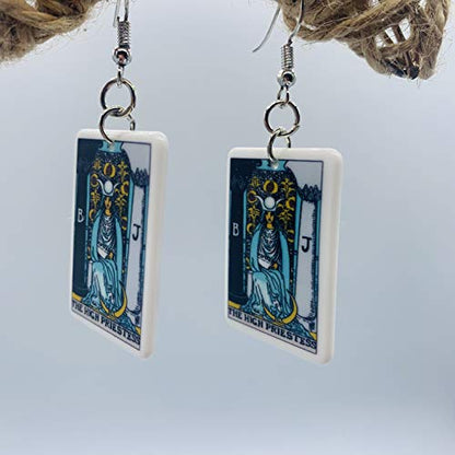 Tarot Jewelry for Women - Rider Waite Tarot Earrings - Zodiac Earrings - Tarot Card Danglers for Women - Tarot Gifts for Women - Zodiac Birthday Gifts - Major Arcana Cards