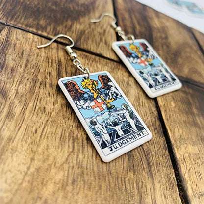 Tarot Jewelry for Women - Rider Waite Tarot Earrings - Zodiac Earrings - Tarot Card Danglers for Women - Tarot Gifts for Women - Zodiac Birthday Gifts - Major Arcana Cards