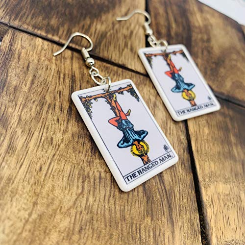 Tarot Jewelry for Women - Rider Waite Tarot Earrings - Zodiac Earrings - Tarot Card Danglers for Women - Tarot Gifts for Women - Zodiac Birthday Gifts - Major Arcana Cards