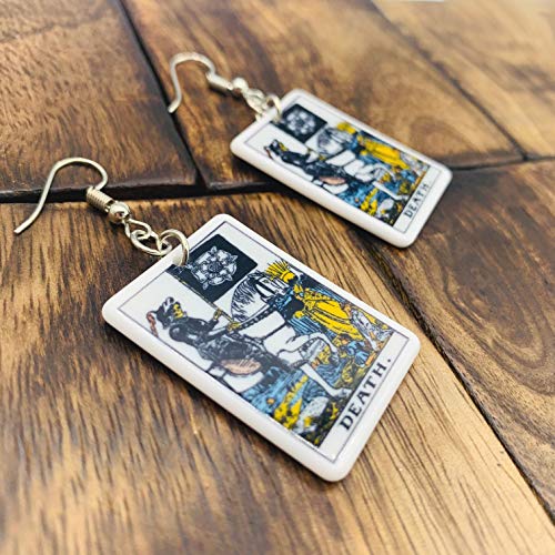 Tarot Jewelry for Women - Rider Waite Tarot Earrings - Zodiac Earrings - Tarot Card Danglers for Women - Tarot Gifts for Women - Zodiac Birthday Gifts - Major Arcana Cards