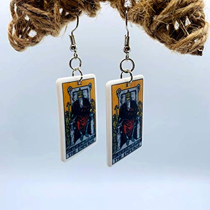 Tarot Jewelry for Women - Rider Waite Tarot Earrings - Zodiac Earrings - Tarot Card Danglers for Women - Tarot Gifts for Women - Zodiac Birthday Gifts - Major Arcana Cards