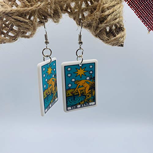 Tarot Jewelry for Women - Rider Waite Tarot Earrings - Zodiac Earrings - Tarot Card Danglers for Women - Tarot Gifts for Women - Zodiac Birthday Gifts - Major Arcana Cards