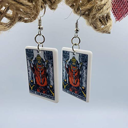 Tarot Jewelry for Women - Rider Waite Tarot Earrings - Zodiac Earrings - Tarot Card Danglers for Women - Tarot Gifts for Women - Zodiac Birthday Gifts - Major Arcana Cards