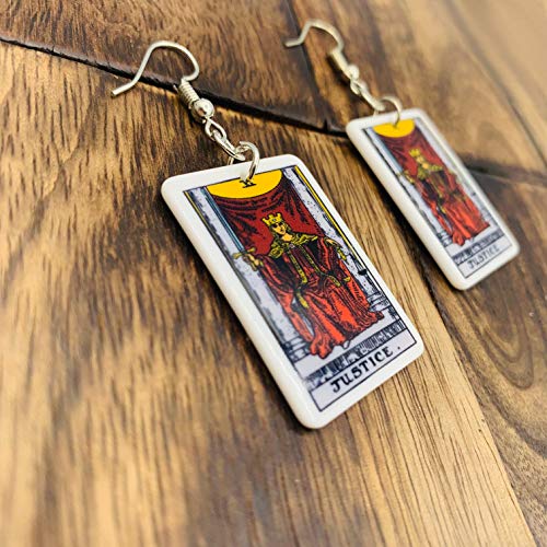 Tarot Jewelry for Women - Rider Waite Tarot Earrings - Zodiac Earrings - Tarot Card Danglers for Women - Tarot Gifts for Women - Zodiac Birthday Gifts - Major Arcana Cards