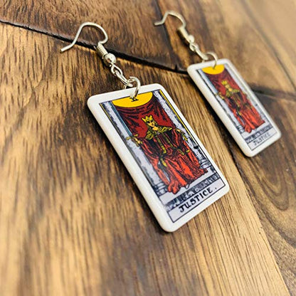 Tarot Jewelry for Women - Rider Waite Tarot Earrings - Zodiac Earrings - Tarot Card Danglers for Women - Tarot Gifts for Women - Zodiac Birthday Gifts - Major Arcana Cards