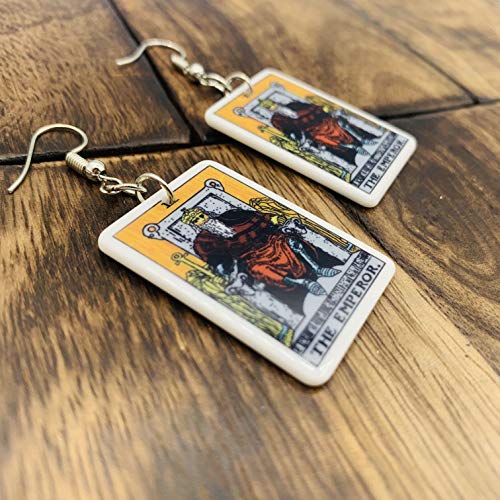 Tarot Jewelry for Women - Rider Waite Tarot Earrings - Zodiac Earrings - Tarot Card Danglers for Women - Tarot Gifts for Women - Zodiac Birthday Gifts - Major Arcana Cards